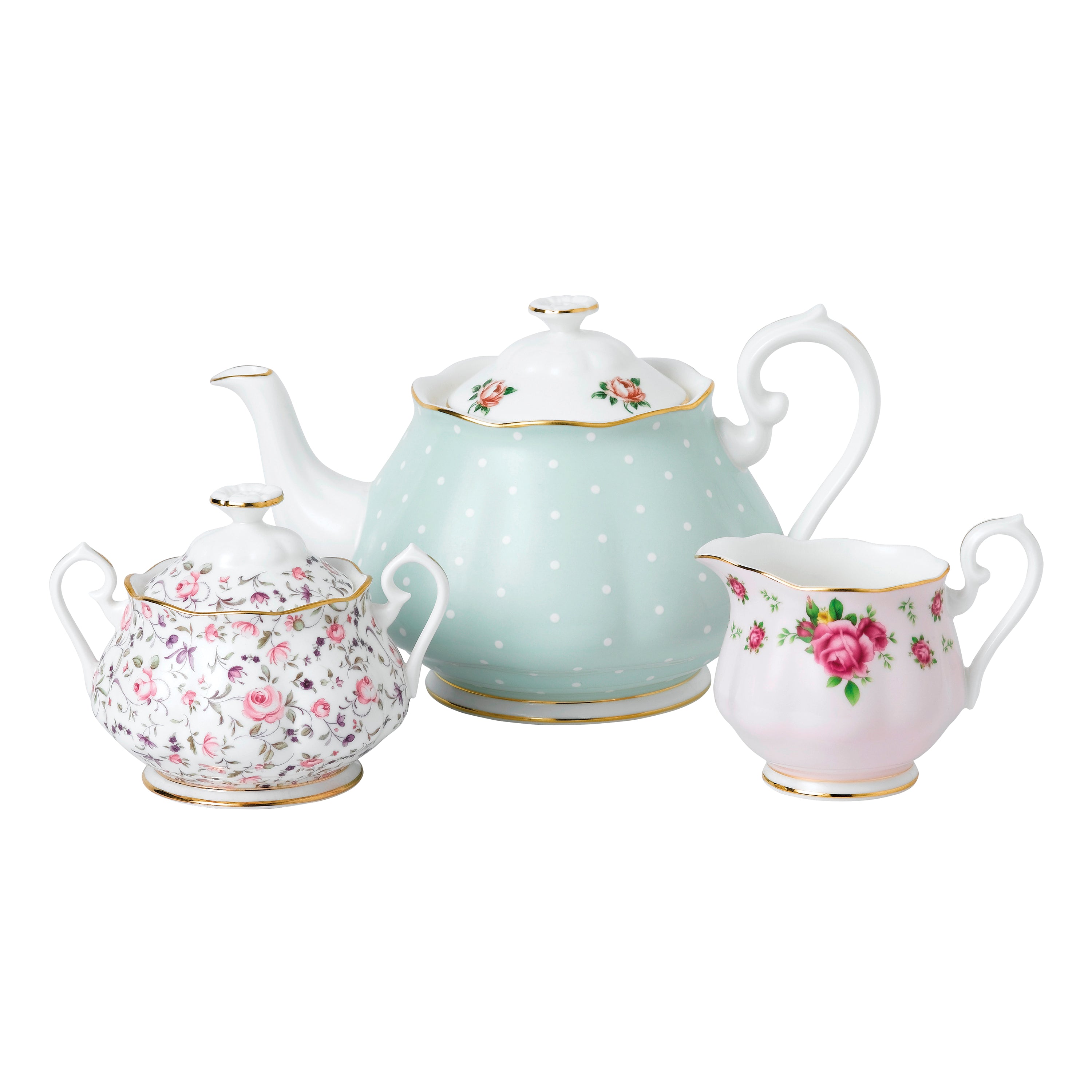 Royal Albert 3-Piece Set – Polka Rose / Rose Confetti / New Country Roses  Pink