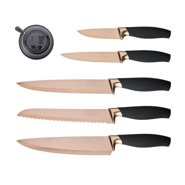 New in 💕 Price: ¢ 550 5pc Kitchen Knife Set & Block - Brooklyn by Taylors  Eye Witness. Rose Gold Coloured Bolsters, Finely Ground Razor …